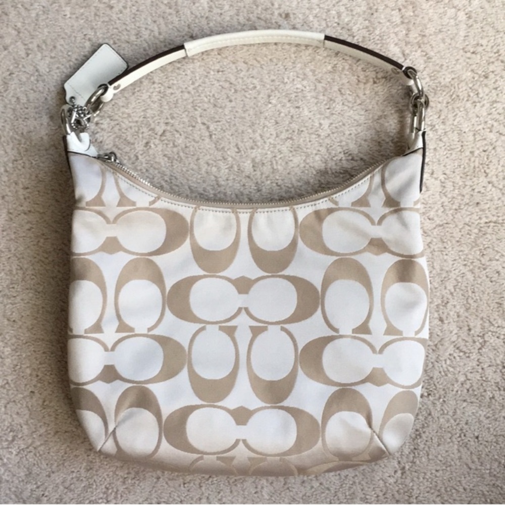 Coach Kristin Signature Shoulder Handbag Hobo Purse (Champagne) - Picture 4 of 9